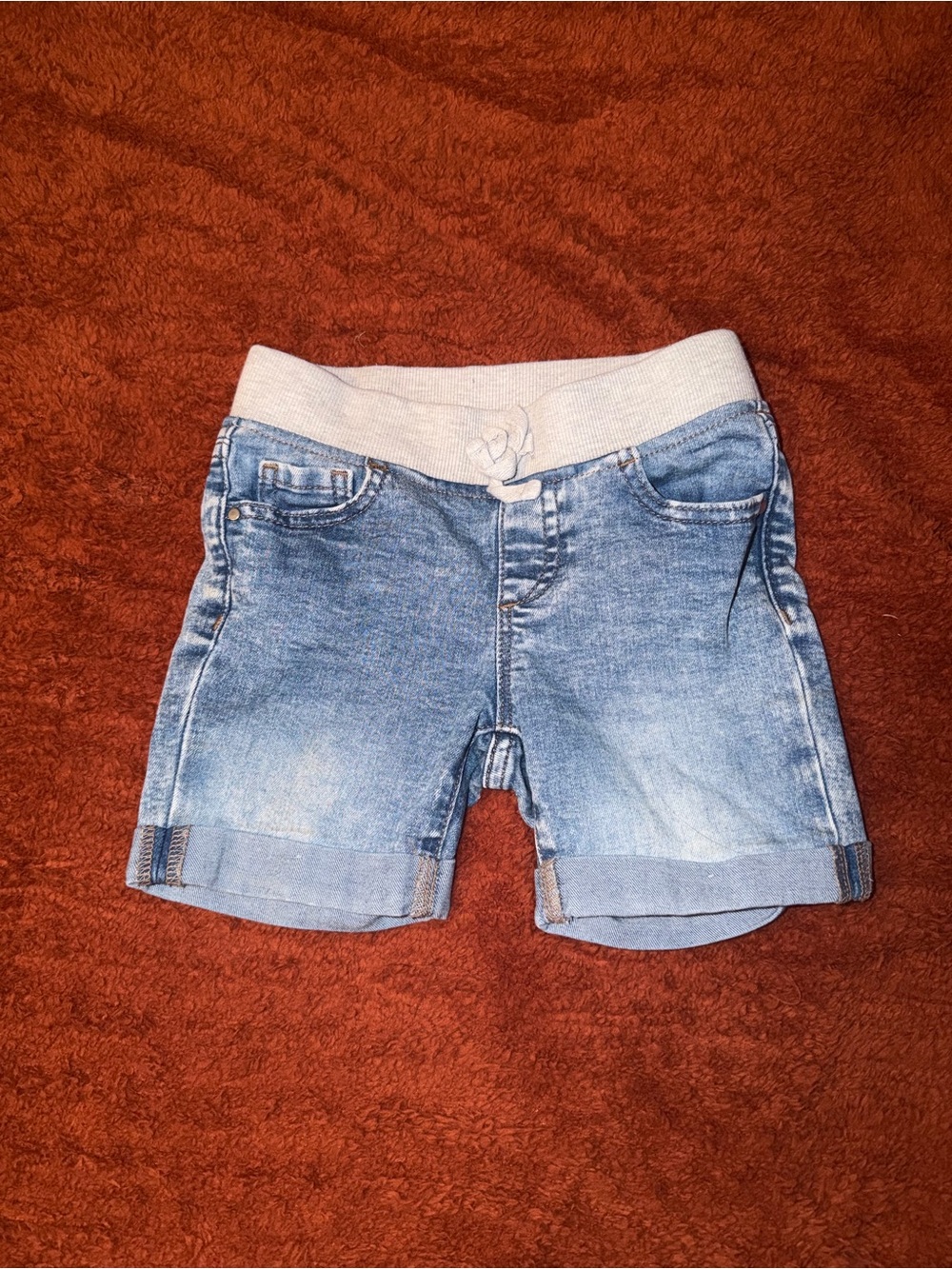 wonder nation Light Blue Denim Shorts with Elastic Waistband